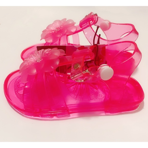 Fuchsia jelly sandals with flower 🌸💖 - Picture 3 of 5